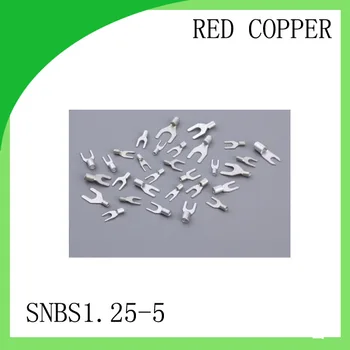 

Factory sale Red copper 1000 PCS SNBS1.25-5 Cold Pressed Terminal Connector 22AWG - 16AWG Fork Type terminal