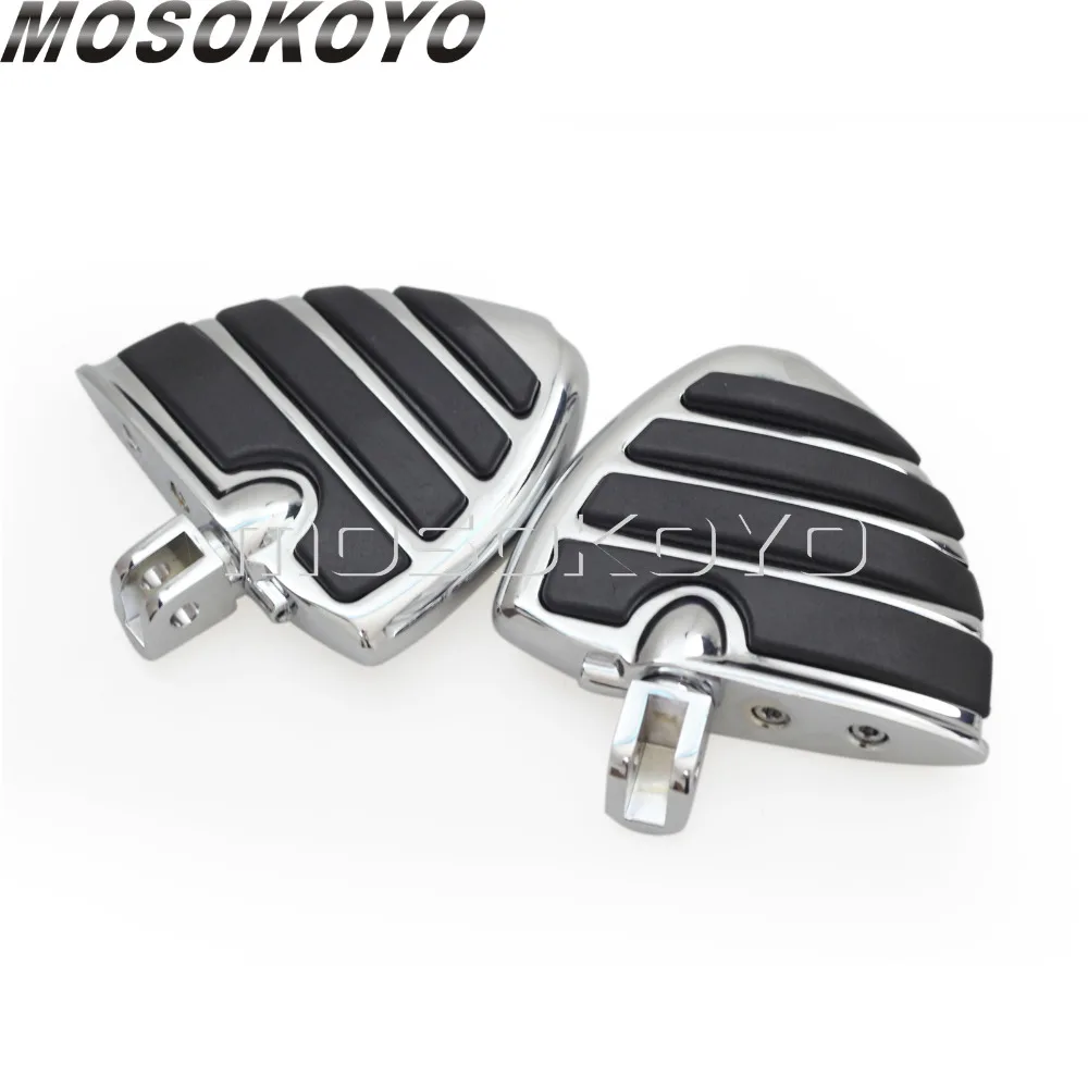 Широкая подставка для ног с крылом хромированная Suzuki Boulevard M50 M90 M109R Honda Gold Wing GL1800 2001
