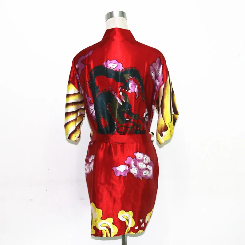 Весенне-летний женский халат кафтан шелковый халат с принтом пижамы кимоно платье один размер дропшиппинг