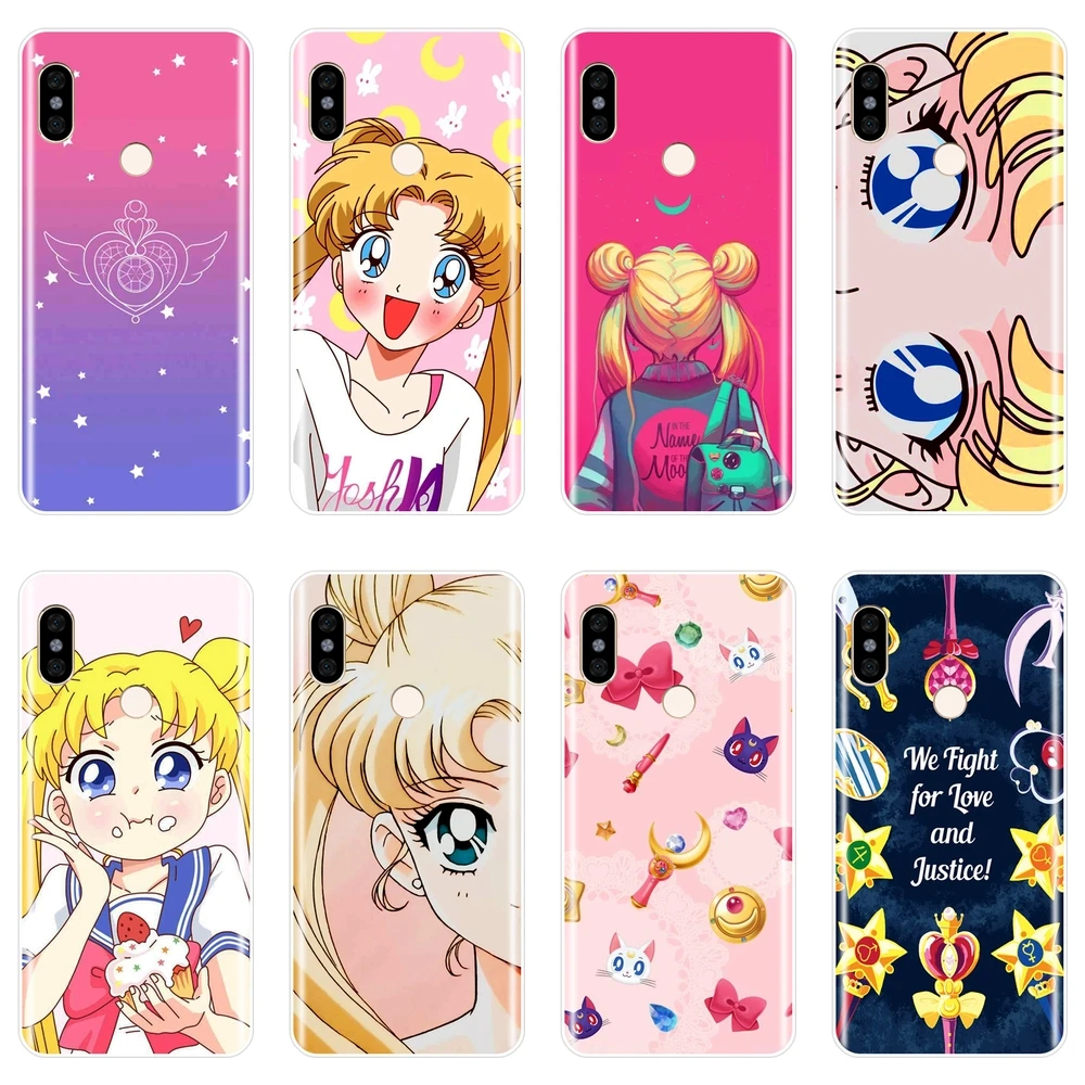

Sailor Moon Back Cover For Pocophone F1 Xiaomi Redmi Note 4 4X 5 5A 6 Pro Prime Silicone Phone Case For Redmi S2 4A 5A 6A 5 Plus