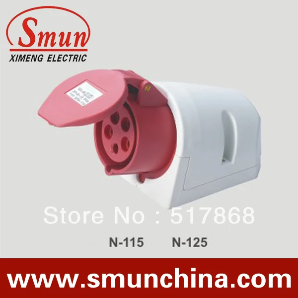 SFN 115 16A 220 415V 3P + N E 5pin промышленная настенная розетка с CE ROHS 1 год гарантии IP44