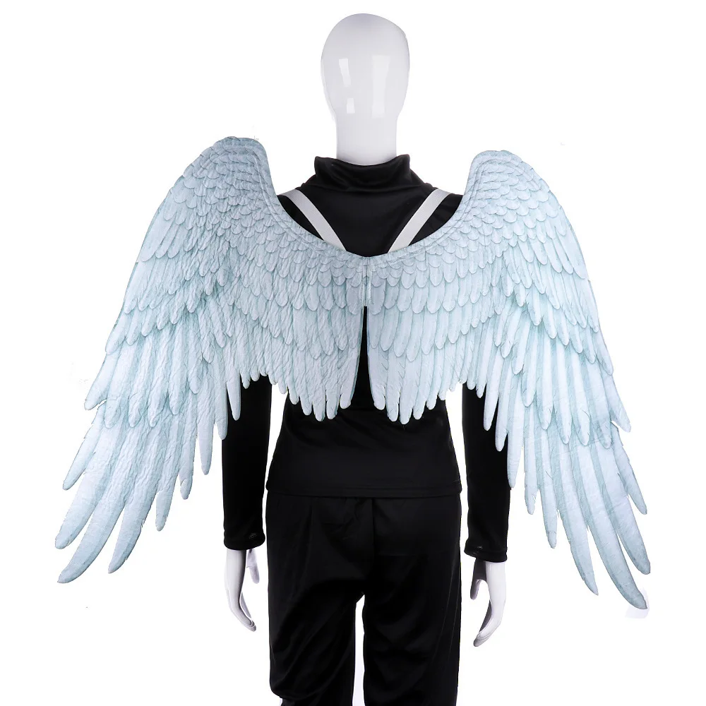 

Halloween Carnival Party Fancy Adult Girl Angel Cosplay Dress Big Large White Wings Costume