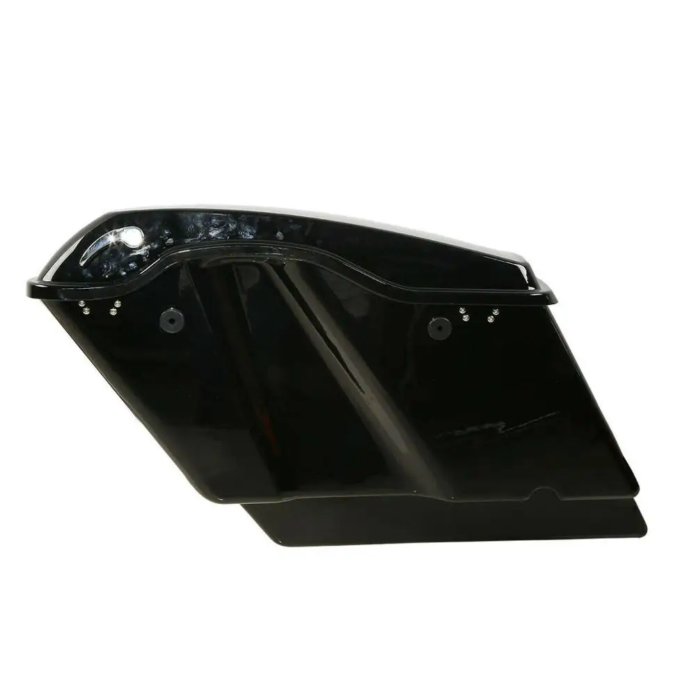 

5" Vivid Black Extended Stretched Saddlebag W/ Keys Durable ABS Plastic For Road King Road Glide Street Glide 2014-2018 2015