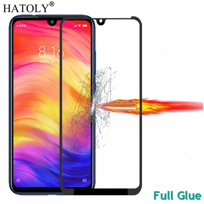 

Full Glue Tempered Glass For Xiaomi Redmi Note 7 Screen Protector for Xiaomi Redmi Note 7 Pro Full Cover Dust Proof Film HATOLY