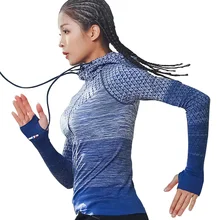 Длинный рукав, для йоги рубашка бесшовные молния спортивная верхняя одежда для девочек спортивные майки для женщин пальто для фитнеса Бег Спортивная куртк
