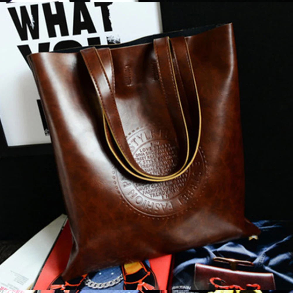 

Bags for Women 2019 Fashion Large Solid Cylindrical Embossed Handbag Large Capacity Pu Retro Shoulder Bag High Quality