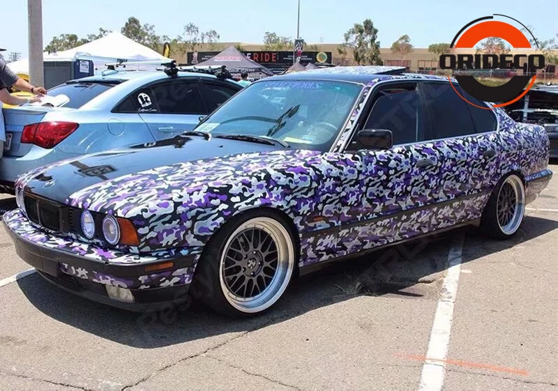 purple black camo vinyl sticker