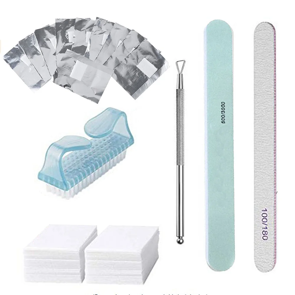 100 гель-лаков для ногтей для удаления комплект жидкость для снятия лака Обёрточная бумага фольга, ногти щетка 114 шт. хлопковые салфетки для потирки 2 шт. Пилочки для ногтей Овощечистка скребок