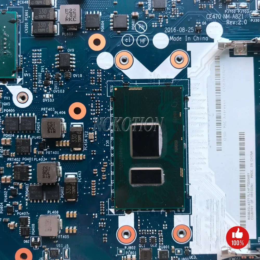 NOKOTION CE470 NM-A821 اللوحة لابتوب لينوفو ثينك باد E470 مع i3-6006U CPU غيفورسي 920MX GPU اللوحة الرئيسية