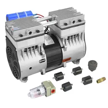 

220V 600W Oil-free Piston Vacuum Pump 680mmHg/-90.6kpa 160L/min High Flow Vacuum Pump Oil Free Vacuum Pump