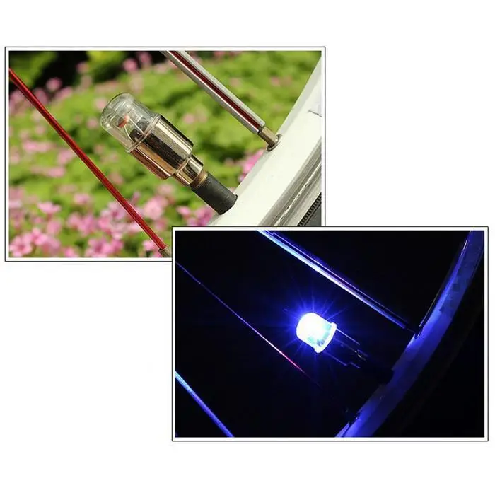 Cheap Spoke Valve LED Lamp Bicycle Cap Motion Firefly Motorcycle Neon 2PCS Tire 5