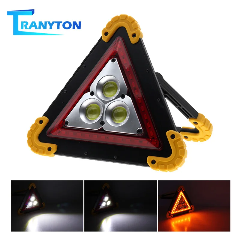 

Portable LED Floodlight 30W Work Light Car Warning Lamp USB Charging Battery Multi-function Triangle Warning Light For Emergency