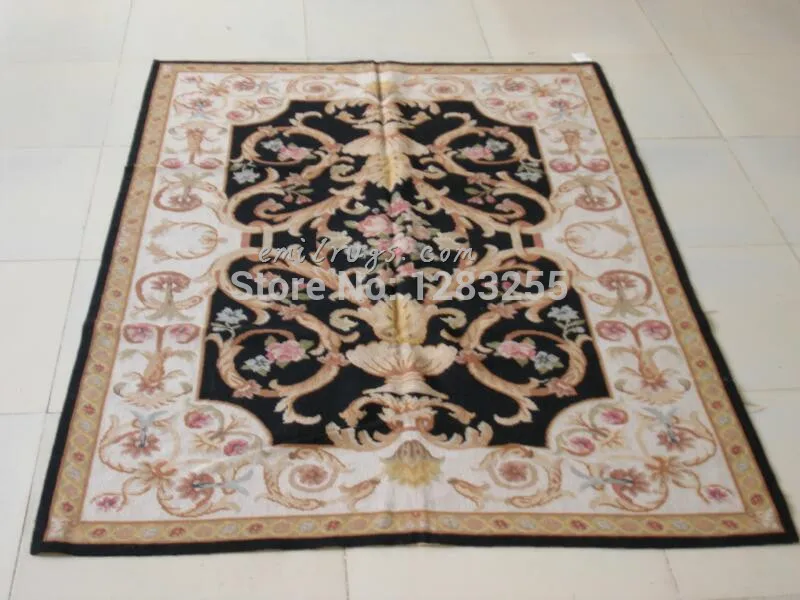 

Original Needled Wool Carpet Of French Design Made By Old Hands Needle-point Carpet From China Handmade Antique
