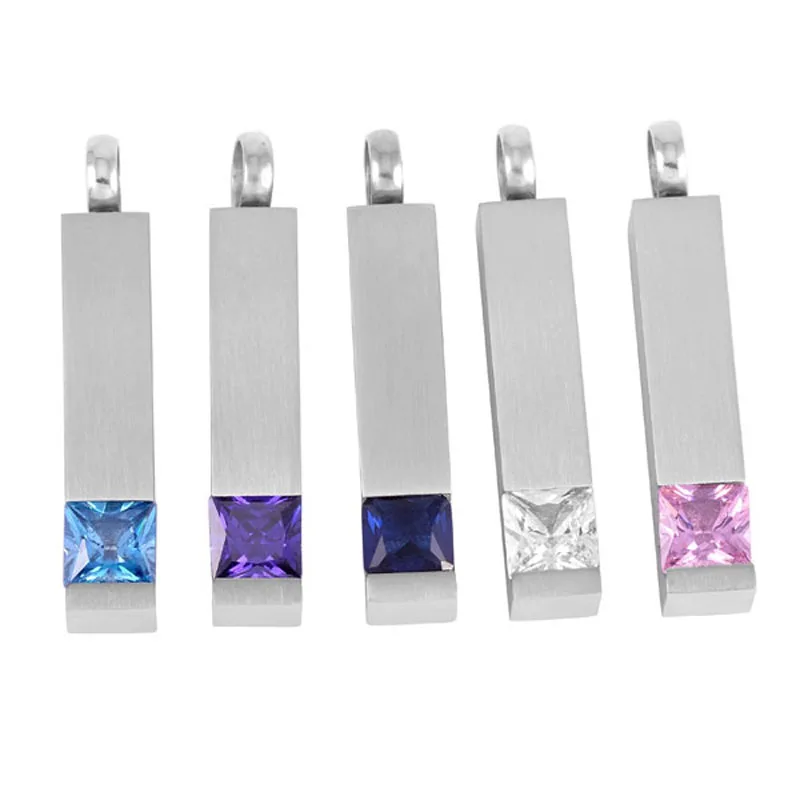 Эдd8094 Crystal Bar - 316L нержавеющая сталь Кремация кулон с пеплом ювелирное ожерелье