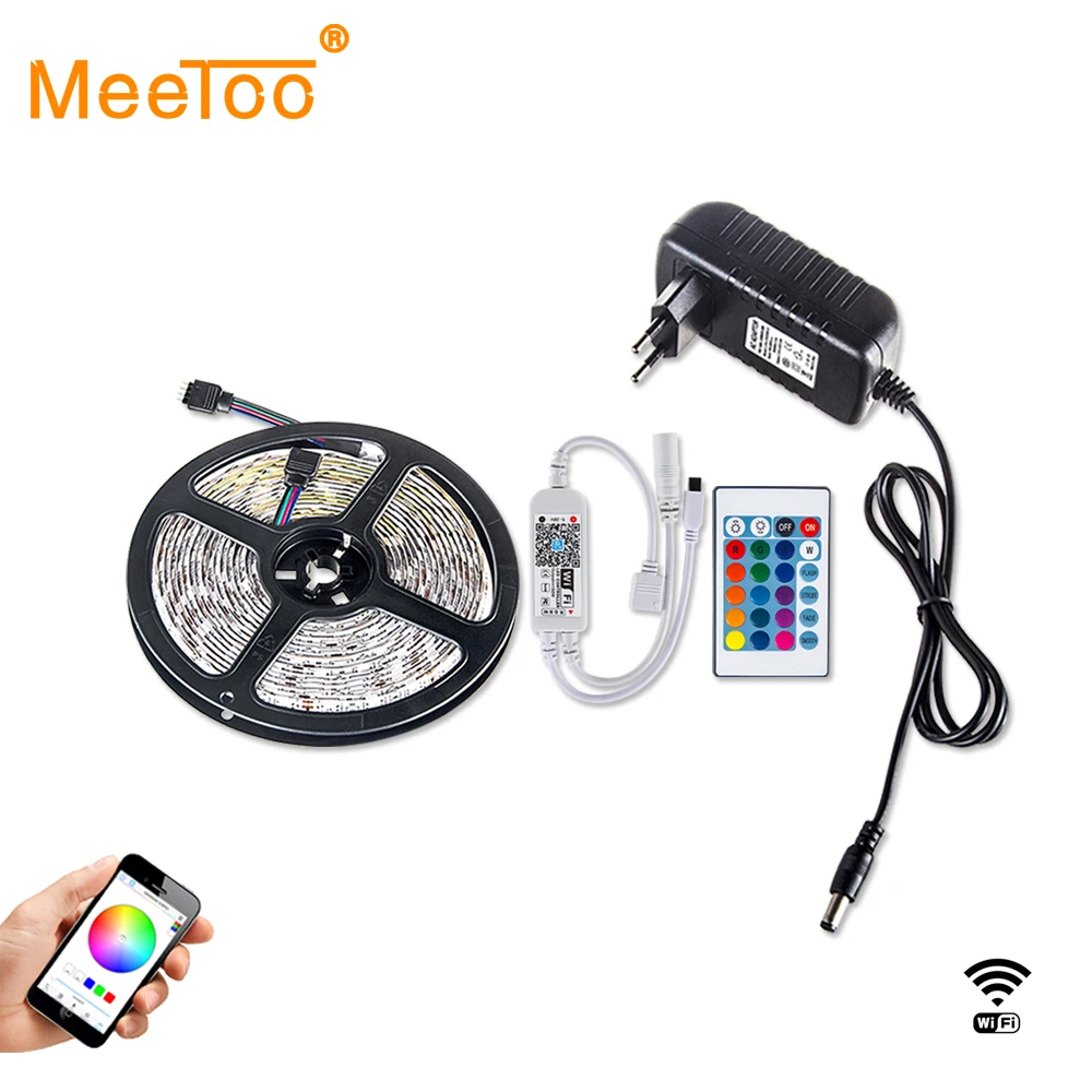 5050 RGB WIFI контроллер Светодиодная лента 5 м 60led/м водонепроницаемый RGBW неоновый
