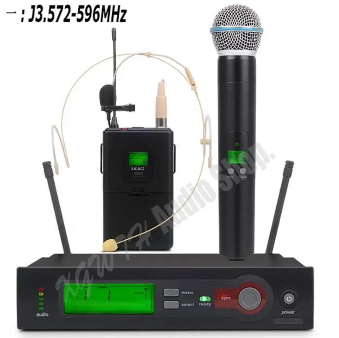 SLX24 SLX14 BETA58A UHF Беспроводная микрофонная система супер кардиоидный ручной рюкзак с отворотом гарнитура микрофон для сцены караоке DJ - Цвет: J3.572-596MHz