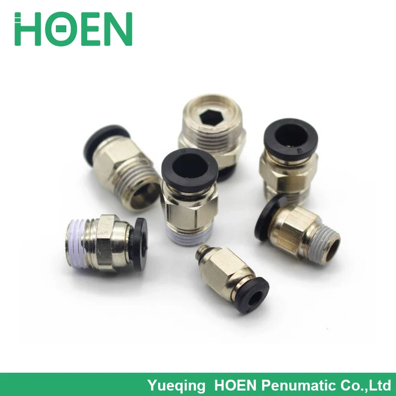 5PC Copper pneumatic quick-release air pipe connector PC6-M5 