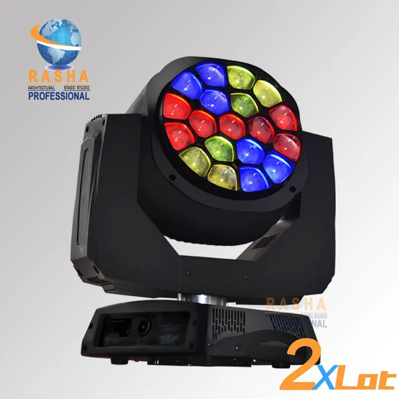 

2X LOT Rasha 19pcs*12W 4in1 RGBW LED Big Bee Eye Moving Head Beam+Wash Light For Event Party,LED Moving Head Beam,B-EYE