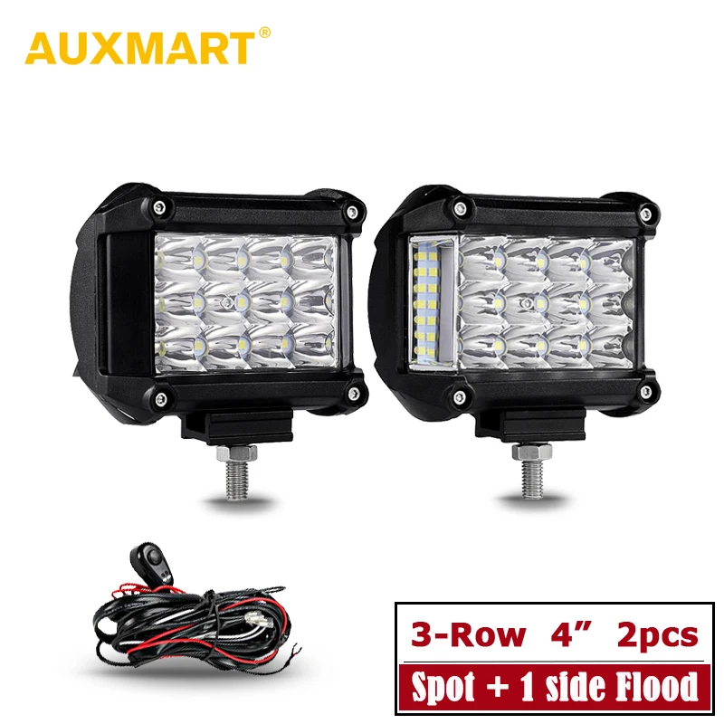 

AUXMART 2pcs 4" LED Driving Light with Slide Mount Spot + Flood Combo Offroad Led Work Light for Car SUV Truck ATV PickUp 4 inch