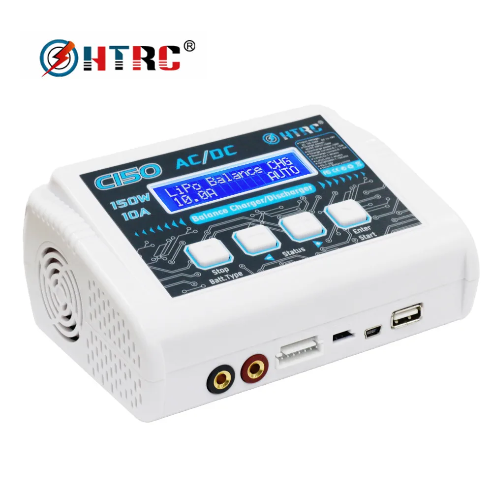 

HTRC LiPo Charger C150 AC/DC 150W 10A RC Balance Charger for LiPo LiHV LiFe Lilon NiCd NiMh Pb Smart Battery Discharger