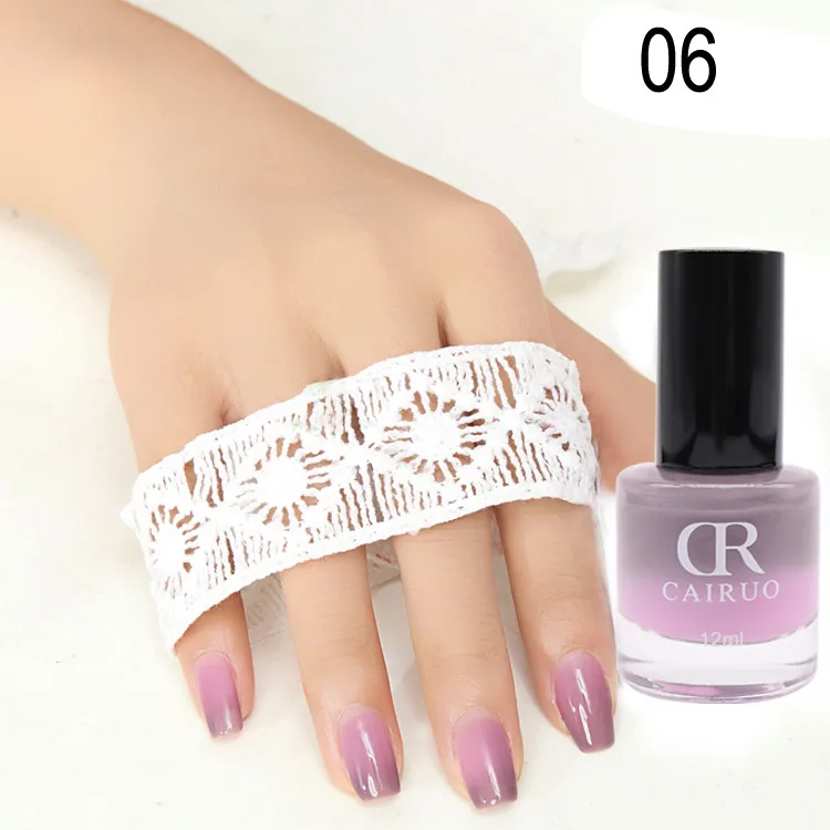 Thermal Nail Polish 12ml Temperature Color Changing Nail Art Varnish Supplies Glitter Color Changing Gradient DIY Manicure