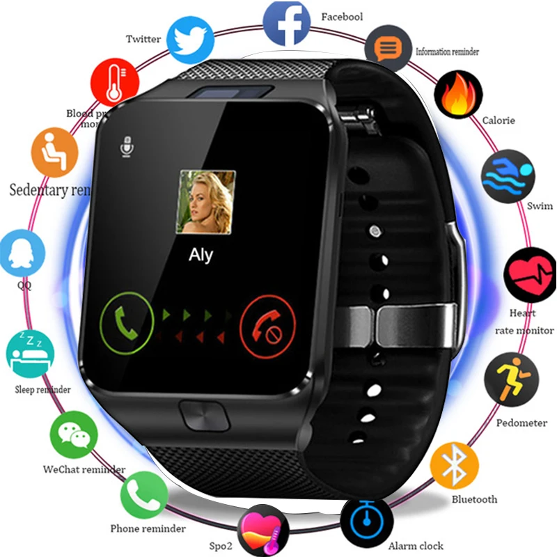 Новые модные часы Smart Watch Bluetooth умные с экраном сим-карты памяти Solt пассометр