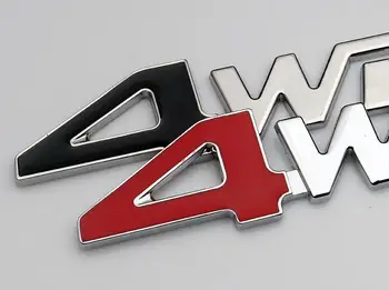 

40 pieces Red Black Chrome Metal 4WD Car-styling Emblem Car Tail Decoration Metal 4WD Car Exterior Badge Stickers And Decals