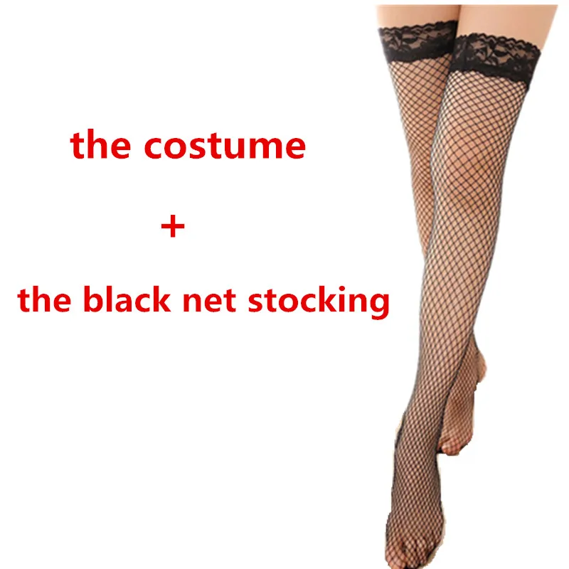 Сексуальное женское нижнее белье, наряд горничной, женское белье для ролевых игр, милая Униформа горничной, соблазнительная униформа, сексуальная одежда для сна - Цвет: With black stockings