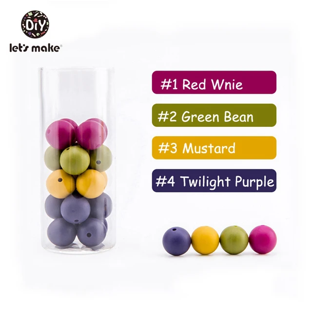 Let's make 50pcs Silicone Beads 12mm Eco-friendly Sensory Teething Necklace Food Grade Mom Nursing DIY Jewelry Baby Teethers Type-E