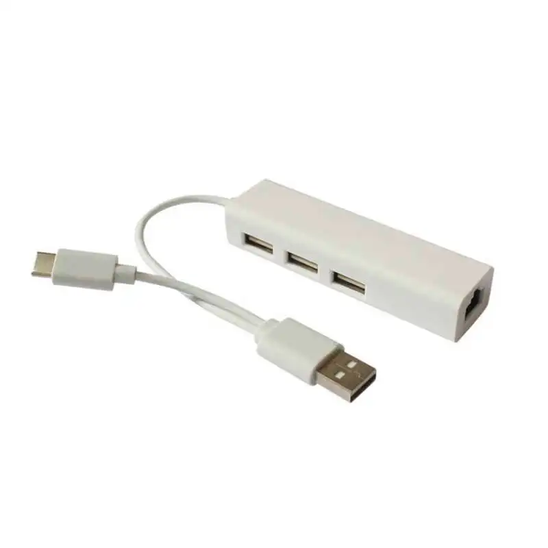 Usb2.0 к проводному сетевому порту type-C к Rj45 сетевому кабелю интерфейс два в одном Usb2.0 концентратор Usb2.0 + type-C 100M кабельная сеть