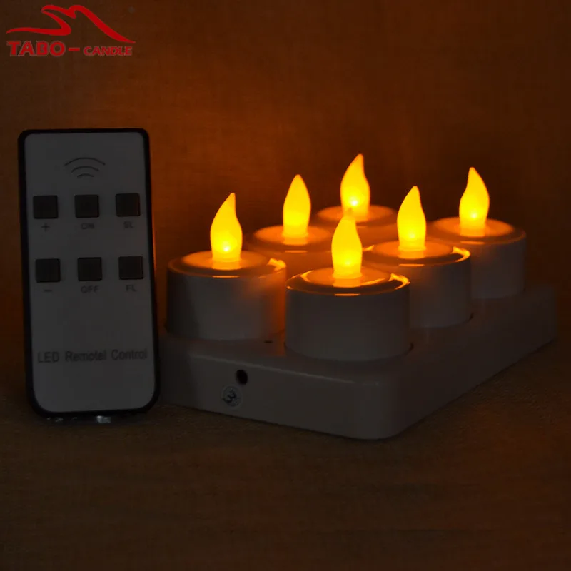 6Pcs Rechargeable LED Tealight Candle Flameless Tealight Candle Lamp