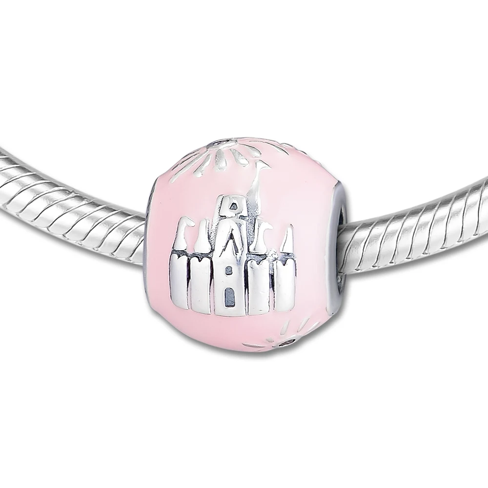 DIY Подходит для Pandora Charms браслеты Fantasyland Замок бусины 925 пробы-серебро-ювелирные изделия