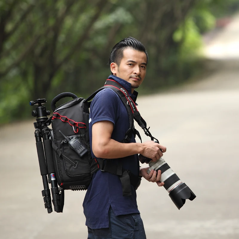 Jealiot SLR camera bag backpack photography DSLR Tripod Photo Digital Rain Cover Lens bag 14 Inch Laptop Shockproof Waterproof