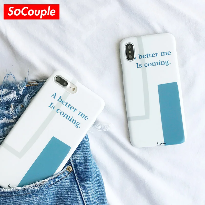 

SoCouple Soft IMD Scrub Phone Case For iphone 7 Case Pure Color Pattern For iphone 6 6s 7 8 Plus X Xs Max XR Soft TPU Cover