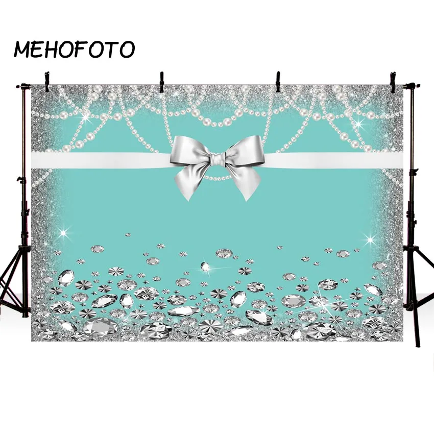 Sweet 16th Birthday Party Photography Backdrop Print Tiffany Blue