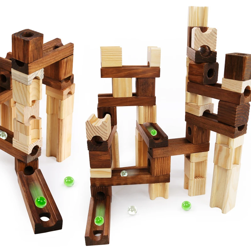 marble run toy wooden