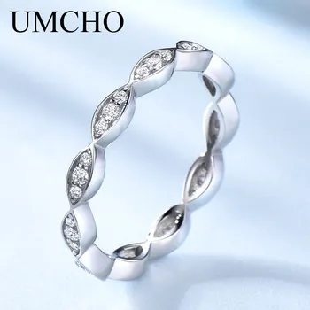 

UMCHO 925 sterling silver rings for women Classic Lady Elegant Simple Wedding Bands Rings Fashion Finger Accessories