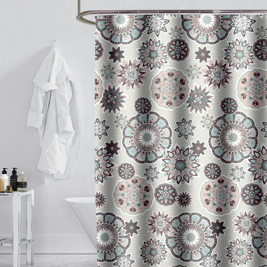 Bohemian Mandala Shower Curtains Bathroom Geometric Waterproof Bath Curtain Bathtub Bathing Cover Extra Large Wide 12 Hooks shower curtains