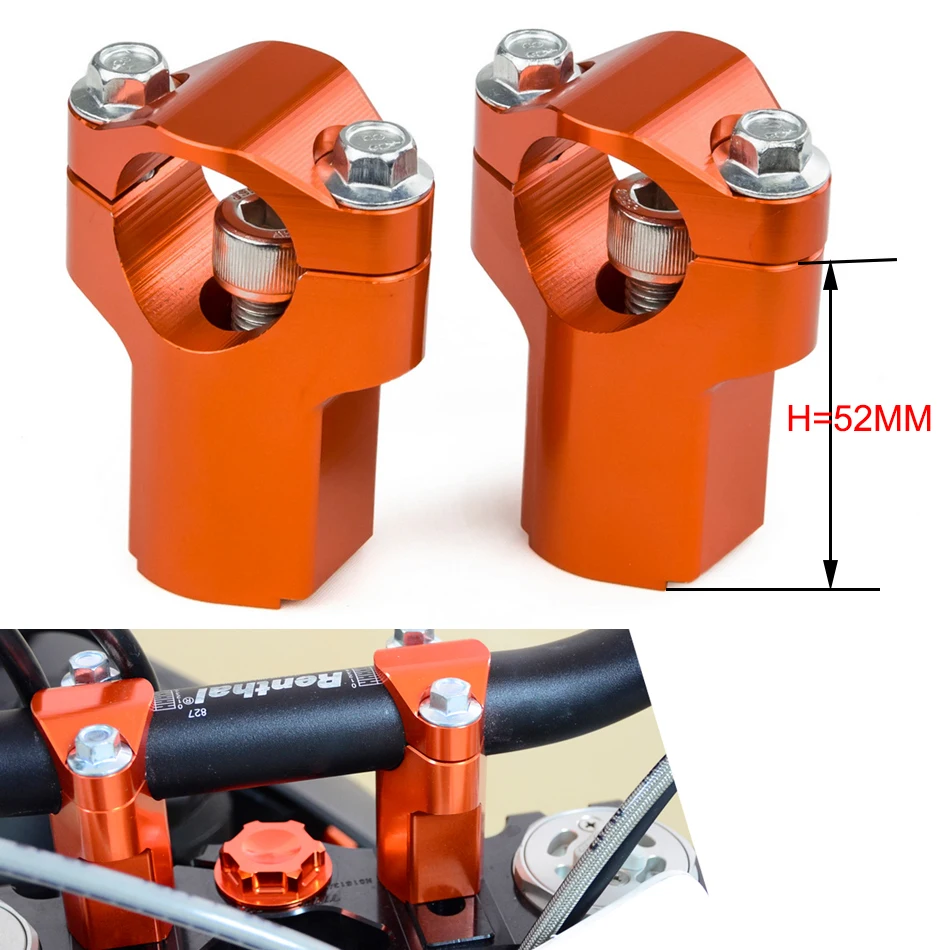 H2CNC 28mm Handlebar Riser Clamp Mount For KTM 125 150 250 350 450 525
