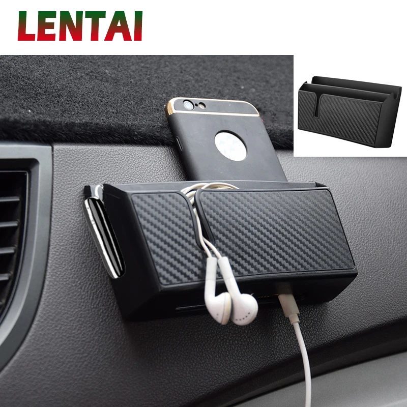 LENTAI 1PC Carbon Fiber Car Organizer Box Stowing Tidying For Seat Leon Ibiza Skoda Rapid Fabia Octavia Yeti Audi A3 A4 B8 B6 B7 |