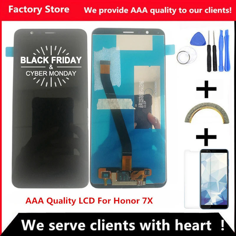 

AAA Quality LCD With Frame For Huawei Honor 7X Lcd Display Screen Replacement For Honor 7X Digiziter Assembly BND-TL10/AL10/L21