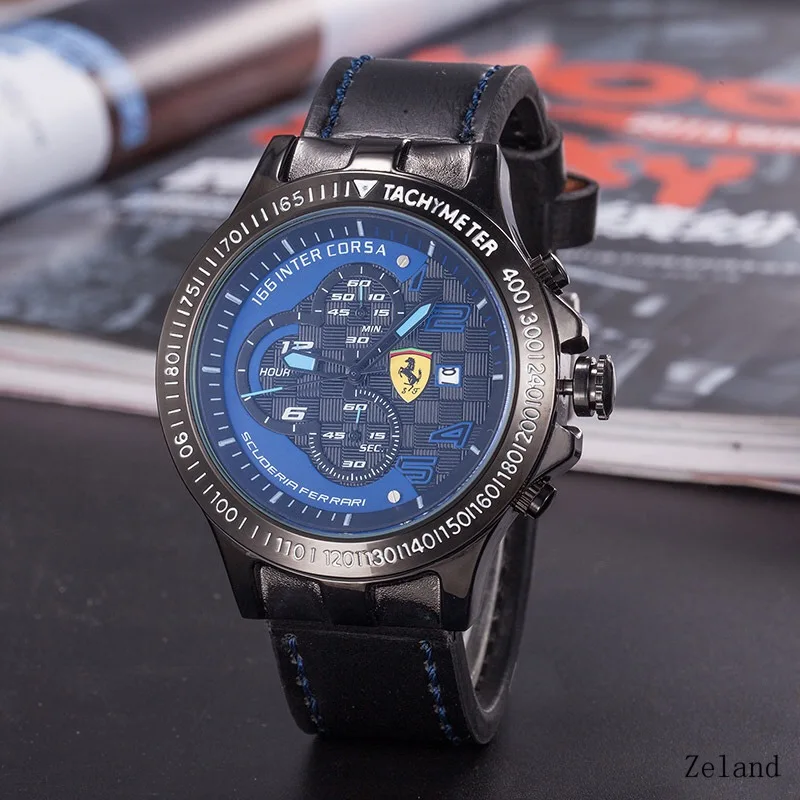 

SCUDERIA FERRARI Fashion Casual Watch Complete Calendar Round Wrist Watches 5Bar Water Resistant Quartz Wristwatches R5632899