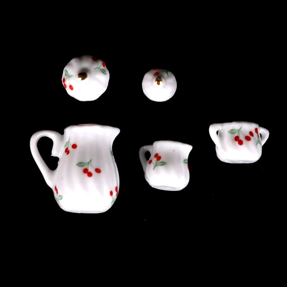 Милые Dollhouse Миниатюрные столовая посуда фарфор Чай комплект блюдо Кубок Кухонные игрушки 3 шт