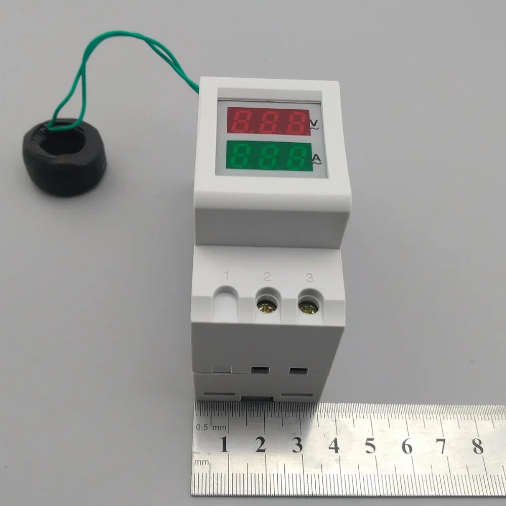 2P 36 мм din-рейку двойной светодиодный индикатор напряжения и тока Вольтметр Амперметр диапазон переменного тока 80-300 в 200-450 в 0-100A