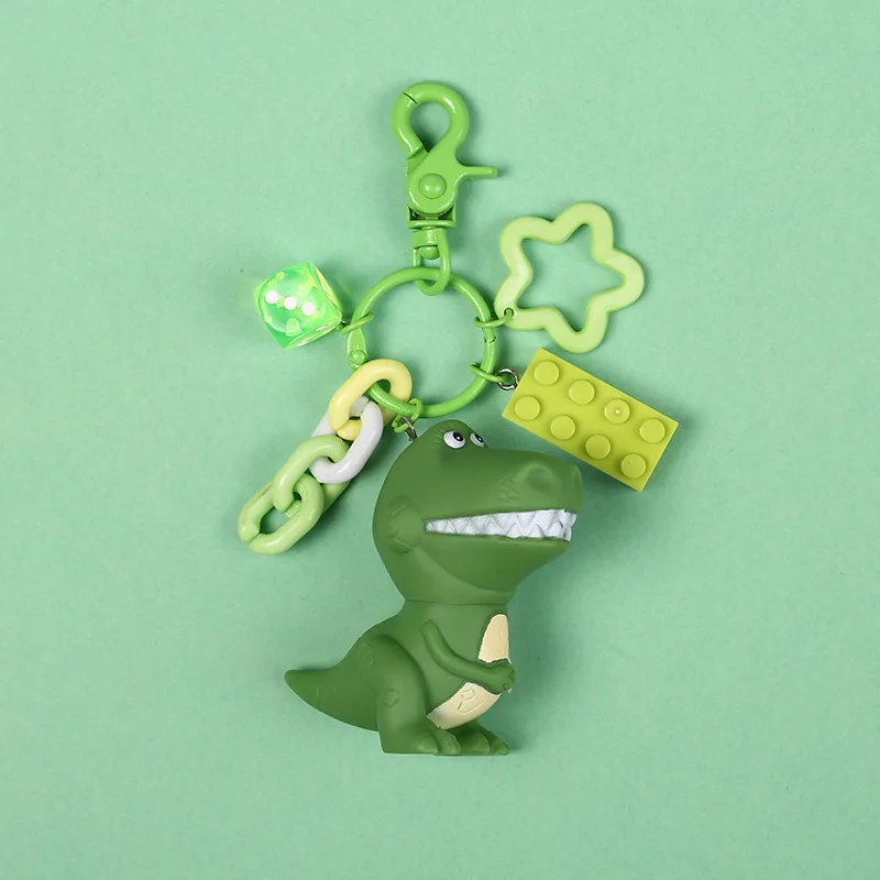 

2019 Hot Sale Cute Cartoon Keychain Little Dinosaur Keychain Animal PVC Keychains Women Bag Charm Key Ring Pendant Gifts