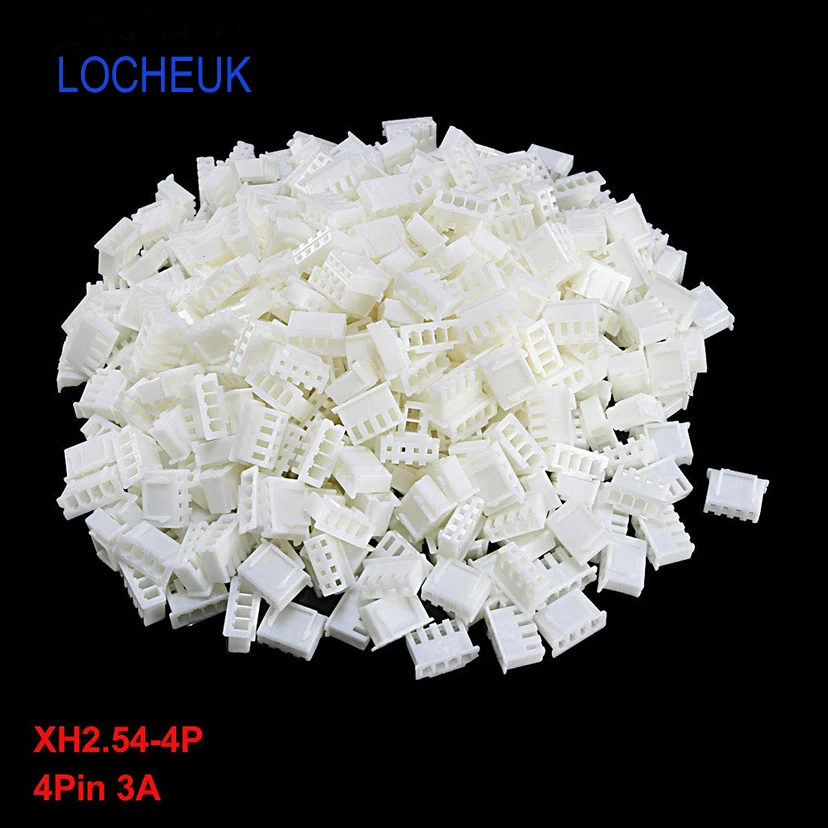 

XH2.54 4P 4pin 4Y wire Connector Kit XH 2.54mm spacing Pitch Terminal Housing Plastic shell Plug socket Connector Holder