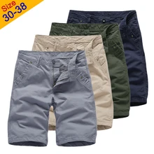 Летние шорты, мужские однотонные шорты Карго, хлопок, спортивные трусы, качественные Прямые повседневные облегающие мужские шорты, брендовые трусы
