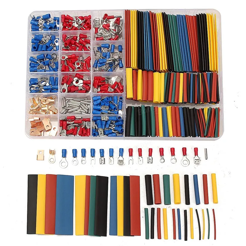 

350pcs Terminals Connectors + 328pcs 2:1 Heat Shrink Tube Assorted Box Kit