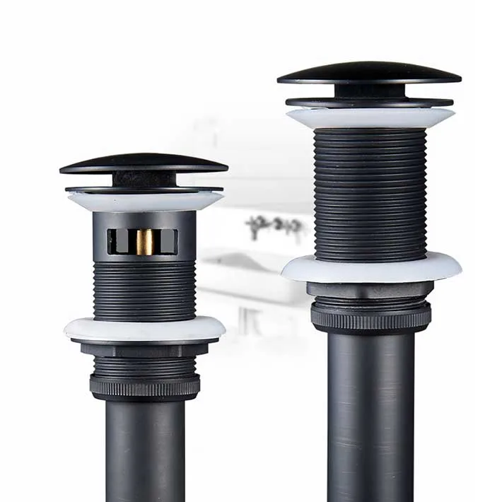 Bathroom Basin Sink Drainer Push Down Pop up Drain Overflow/Non