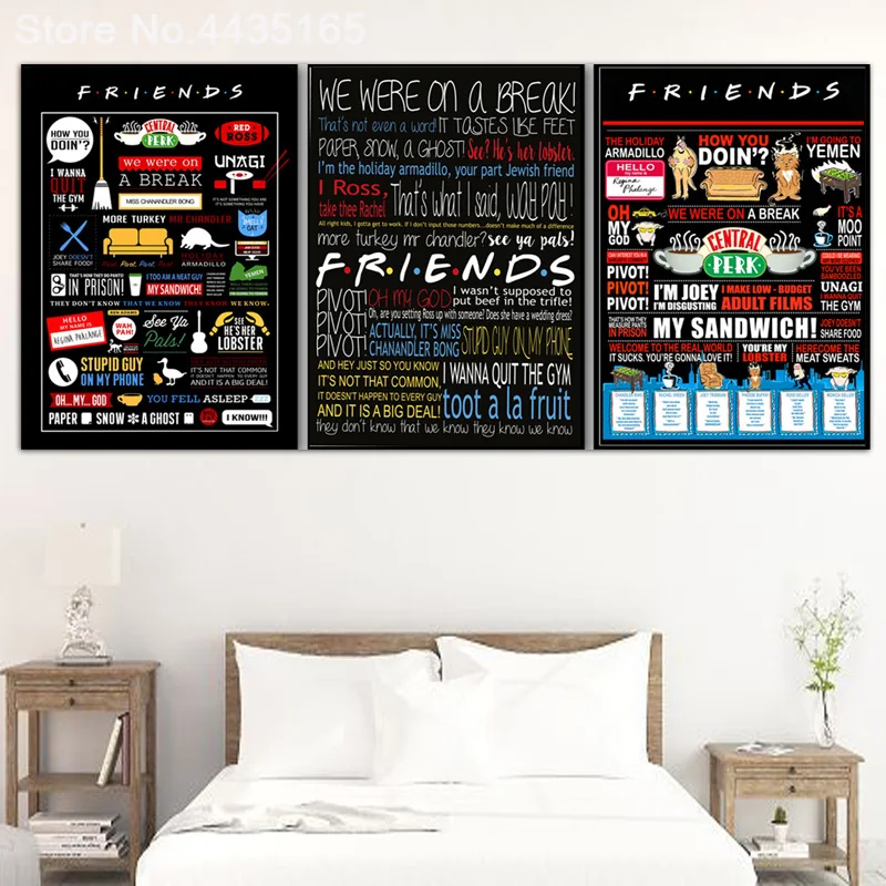 Friends TV Show Poster Quotes Canvas Art Print Painting Wall Decoration 